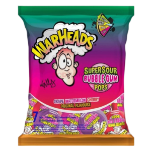 Warheads Super Sour Bubblegum Pops